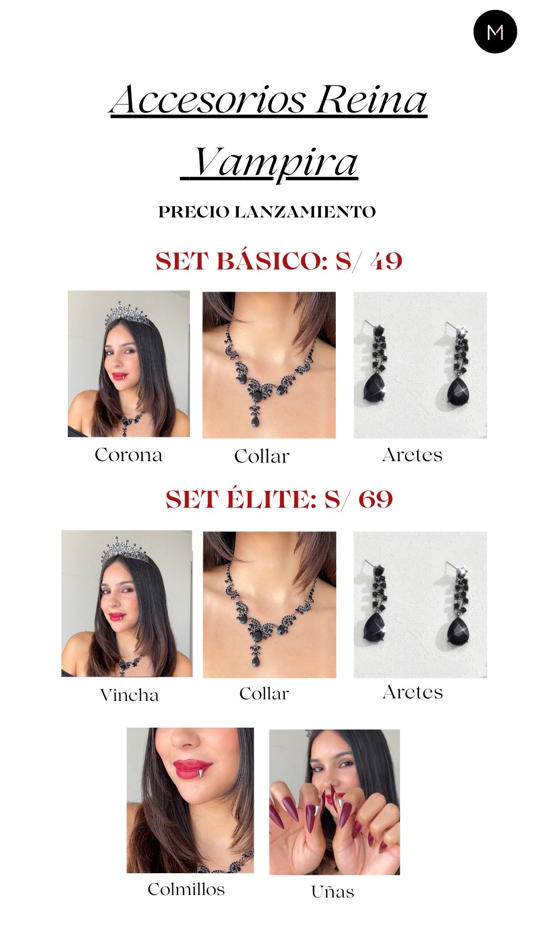 ACCESORIOS VESTIDO DARK QUEEN- VAMPIRA